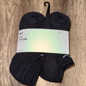 🆕 Nike Everyday Black No Show Socks Dri-Fit Youth 3Y-5Y / Women’s 4-6 | 6-Pack